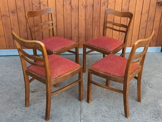 Sillas de Comedor Art Decó Sillas 4x Silla Bauhaus Antiguo Polsterstuhl 30er