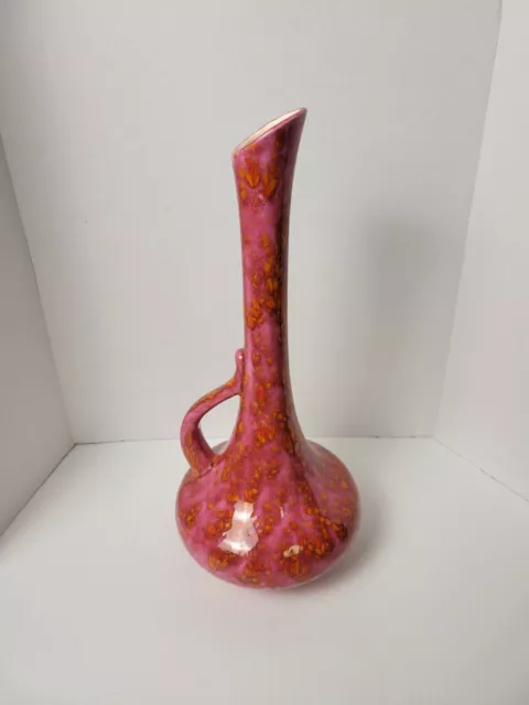 Royal Haeger Sunset Orange Peel  Pottery Bud Vase Volcanic Lava Glaze
