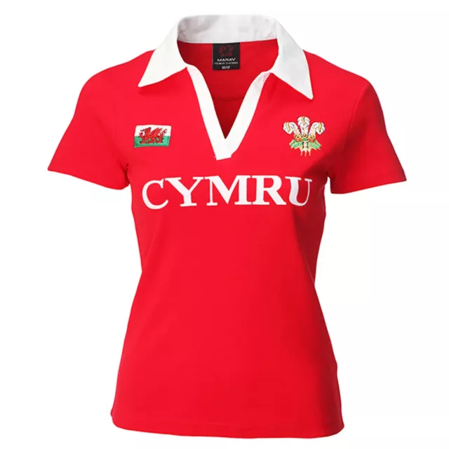 Womens Welsh Rugby Top Wales Rugby Shirt CYMRU Short Sleeve 6 Nations 8/10-22/24