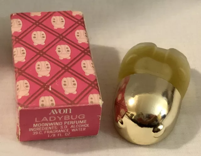 Vintage Avon Moonwind Splash Perfume 2” Ladybug Original Box -1/8 OZ FULL BOTTLE