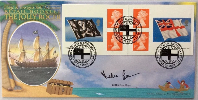 LESLIE GRANTHAM, Actor, TV, Eastenders Dirty Den Signed 2001 Flags & Ensigns FDC