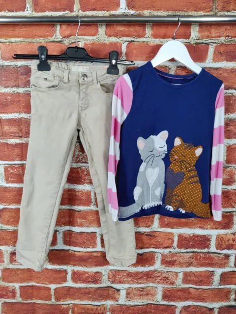 Girls Bundle Age 5-6 Years Boden Zara Jeans Long Sleeve Cat Top T-Shirt 116Cm