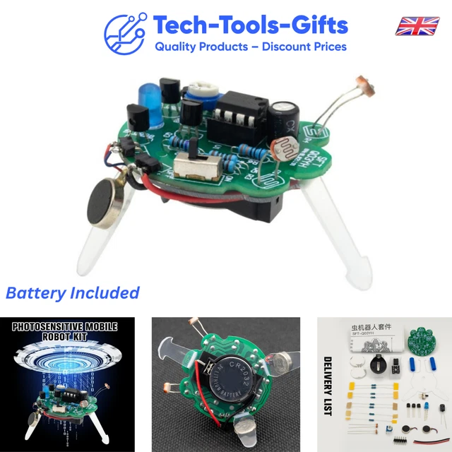 MakerMind Lichtempfindlicher Roboter Bausatz - Lötkit Für Einsteiger Mit Vibrationsmotoren