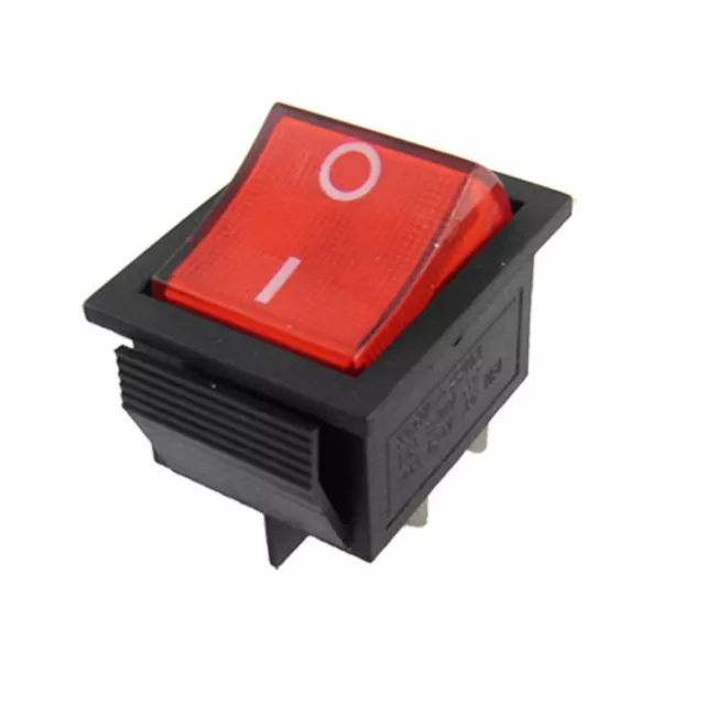 Red Light 4 Pin DPST ON/Off Snap in Rocker Switch 16A/250V 20A/125V AC