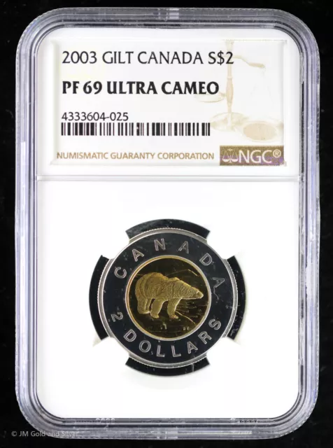 2003 Canada Gilt Toonie NGC PF 69 Ultra Cameo | Top Pop!