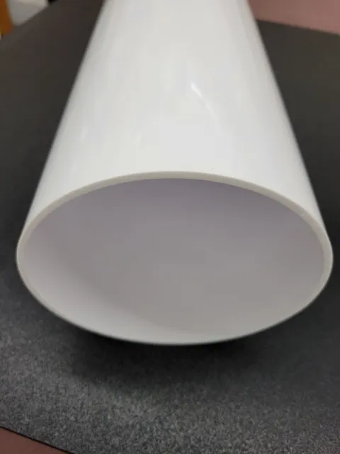 6" OD x 5-3/4" ID Round White Extruded Acrylic Tubing 24"L