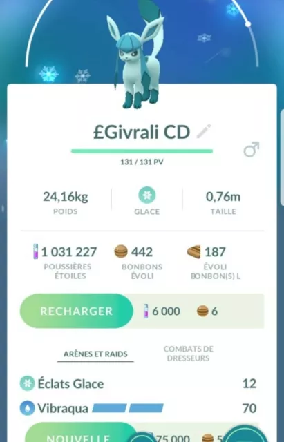 pokemon trade go givrali / glaceon community day high cp