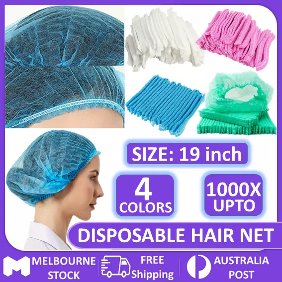 1000x Disposable Hair Net Cap Non Woven Anti Dust Stretch Elastic Work Hat Cover