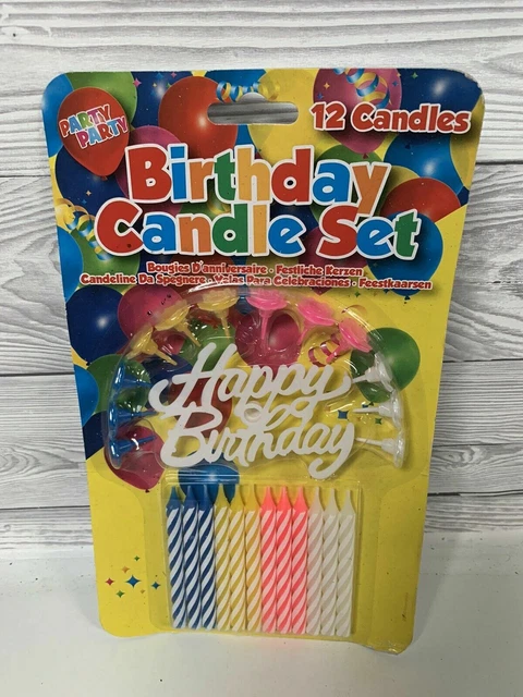 Juego de velas de cumpleaños feliz 12 velas pastel de fiesta de celebración