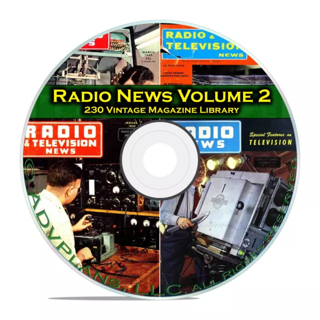 Radio & TV News, Electronics World, Vol 2, 230 Classic OTR Magazines PDF DVD B83