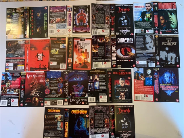HORROR VHS VIDEO Tape Sleeves /covers X14 Shocker, Creepshow ...