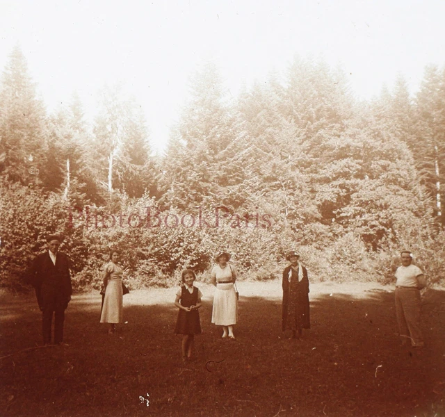 FRANCE Lacoux Family c1930 Photo Stereo Glass Plate Vintage V33L5n