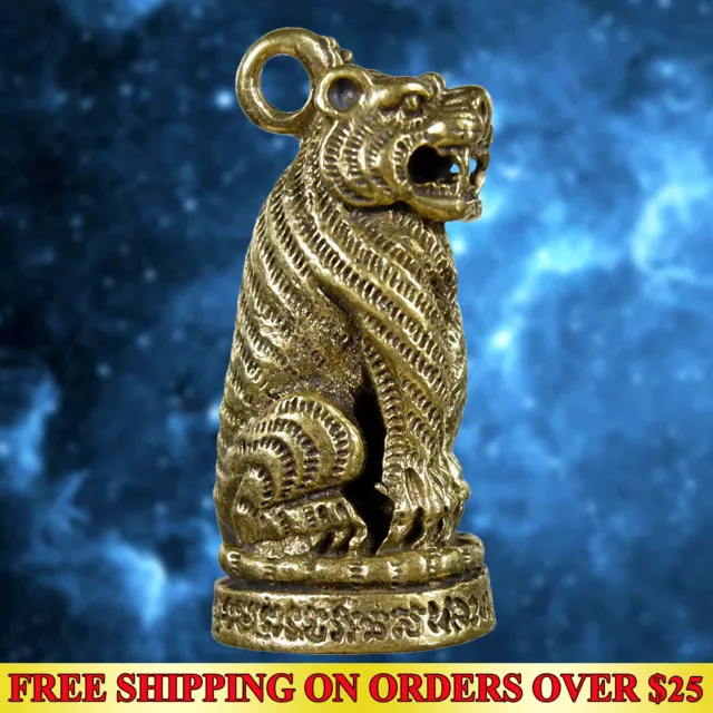 Powerful Magic Holy Strong Tiger Wealth Thai Amulet Pendant Talisman Fetish Luck