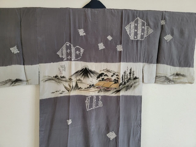 Men's Kinono  juban ,Vintage,  gown, KIMONO Robe,KIMONO jacket,よ 3