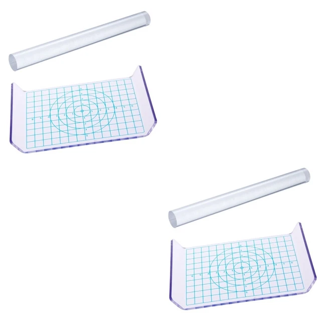 4 piezas Acryl Clay Roller placa de chapa acrílica con rejilla modelado esencial
