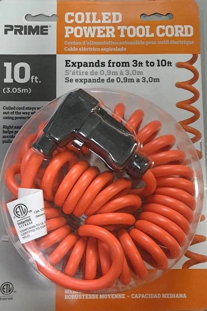 10' 16/3 Sjt Orange Coiled Power Tool Cord 10' 16/3 Sjt Orange Coiled Power Tool Cord