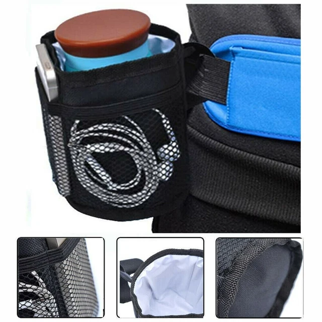 Support Vélo Téléphone Porte-gobelet Universel Ieron Pour Poussette/Vélo - Support Téléphone, Noir, Réglable 360°, ABS Pince Réglable 360