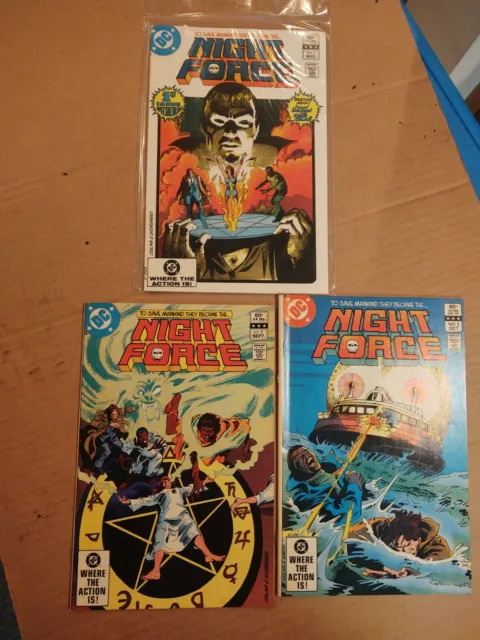 NIGHT FORCE lot #1 #2 #3 DC COMICS 1982
