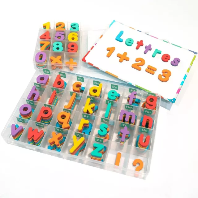 Lettres magnétiques - 3,8 x 2,5 x 0,7 cm par lettre - 3 alphabets - 78  pièces - Jeux éducatifs