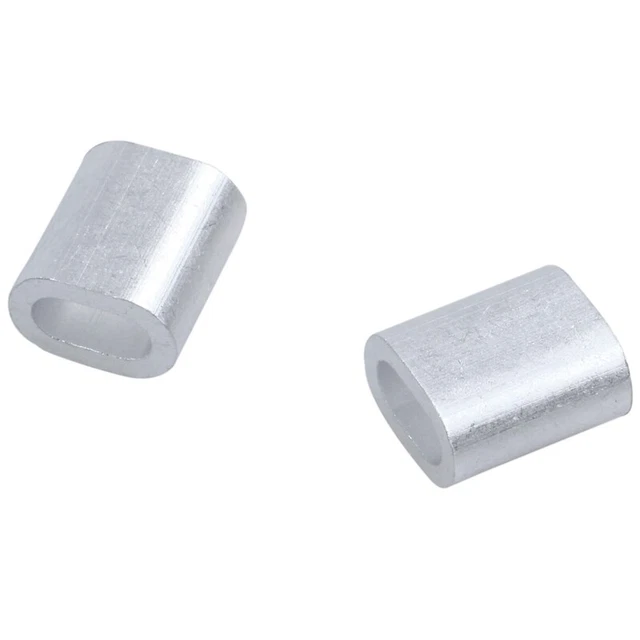 2mm Aluminum  Hole Wire Rope Clamp Clip Sleeve 80 Pcs L1T2T2
