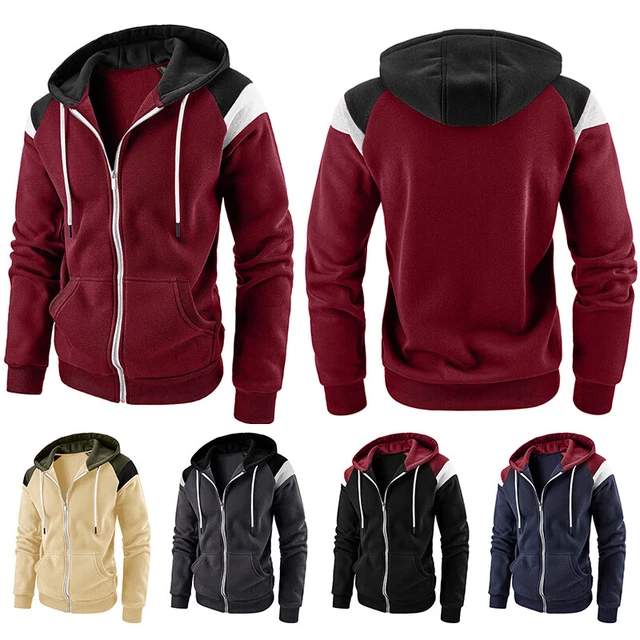 Mens Athletic Warm Soft Sherpa Lined Fleece Zip Up Sweater Jacket Hoodie Classic