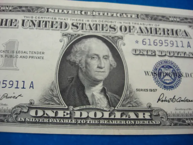 Series 1957 $1 Silver Certificate **Star Note** - Crisp & Nice Replacement Note 4