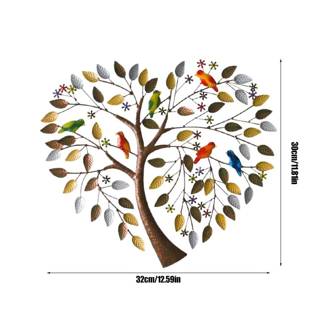 Wall Art Tree Life Metal Wall Hanging Decor Heart Shaped Wall Tree For Home New