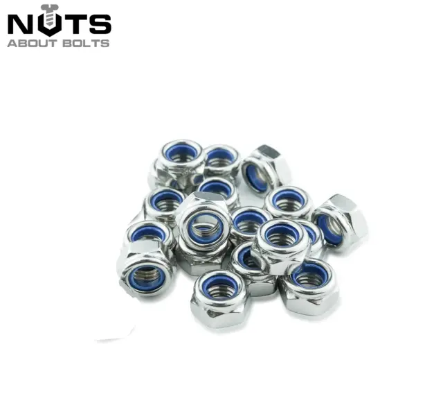 Nyloc Nylon Insert Locking Nuts A2 Stainless Steel M4 M5 M6 M8 M10 M12 M16 M20