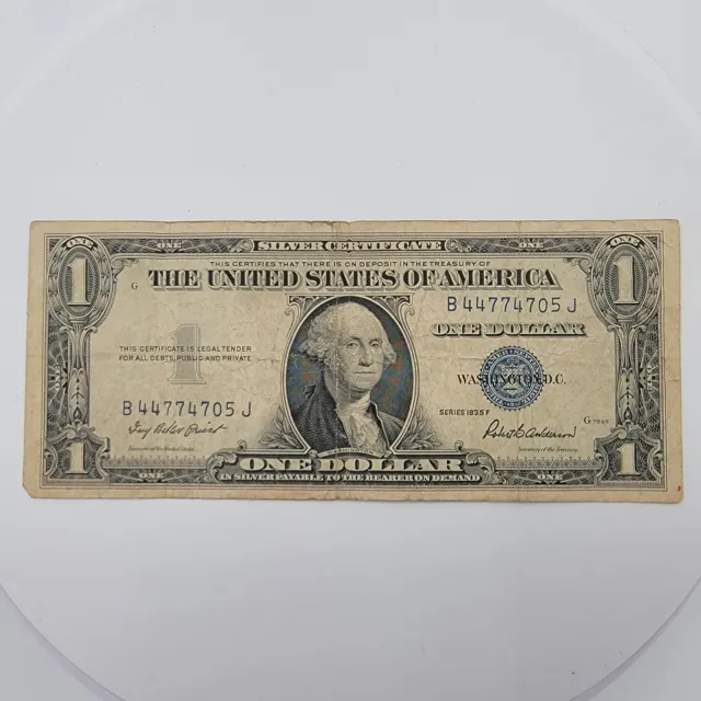 Series 1935F $1 One Dollar Silver Certificate Blue Seal