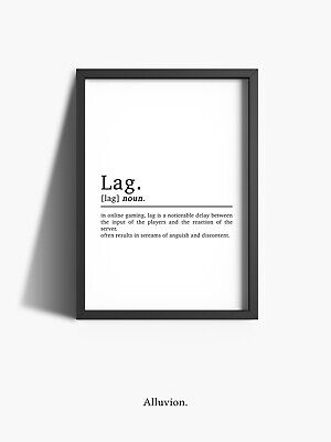 Lag Definition Gaming Prints Gifts For Gamer Wall Art Games Room Decor Poster