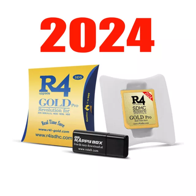 2024 R4 Gold Pro SDHC for DS/3DS/2DS/ Revolution Cartridge With USB Kartenleser