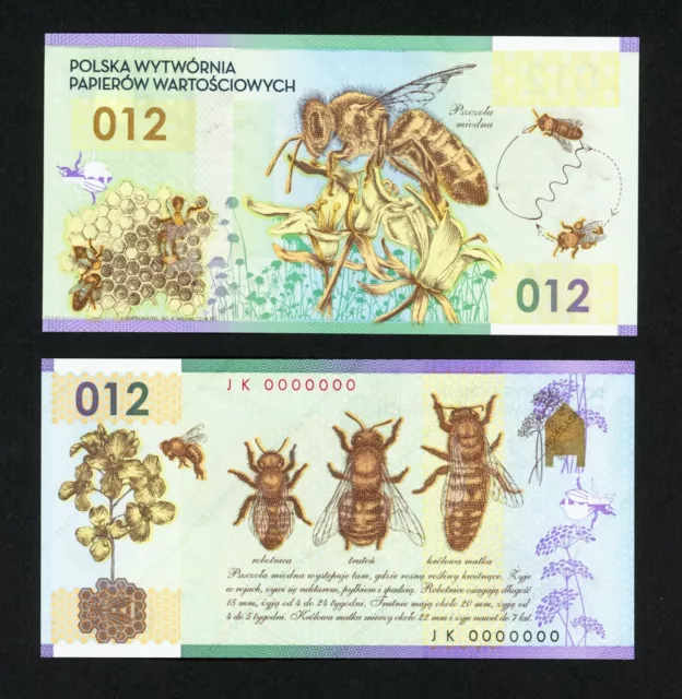 POLAND TEST NOTE PWPW Honey Bee 2012 UNC