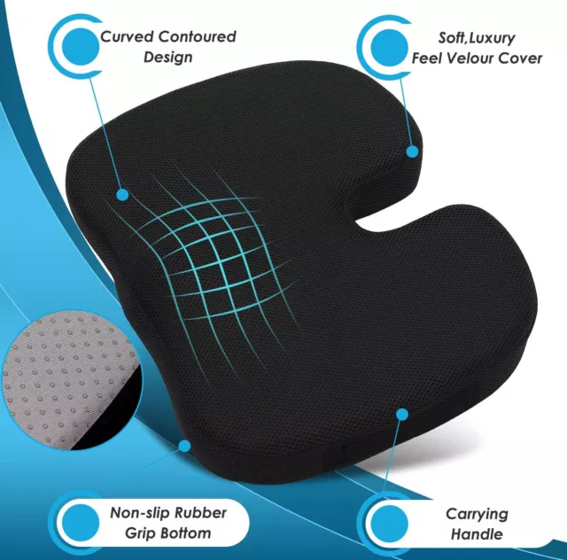 Memory Foam lumbar support Seat Office Chair, car Cushion Back Pain relief ￼