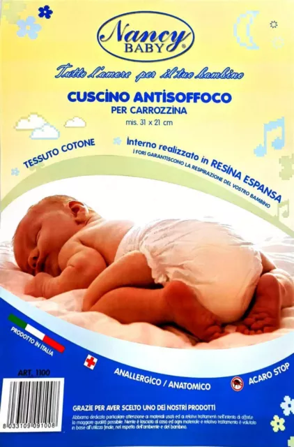 CUSCINO ANTISOFFOCO ANTIACARO Per Lettino Bambino Neonato Sfoderabile EUR  13,80 - PicClick IT