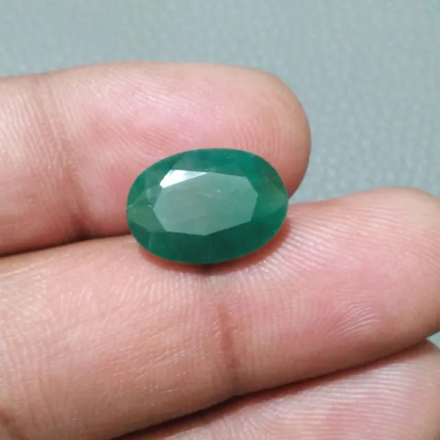 100% Natural Awesome Zambian Emerald Faceted Oval Shape 7.60 Crt Loose Gemstone