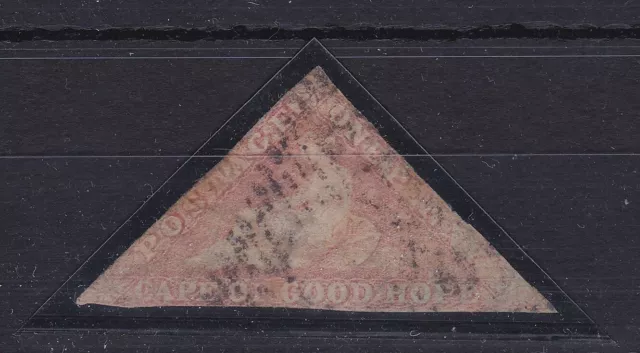 BC164) Cape of Good Hope triangle 1855-63 1d Rose SG 5  margins touching all aro