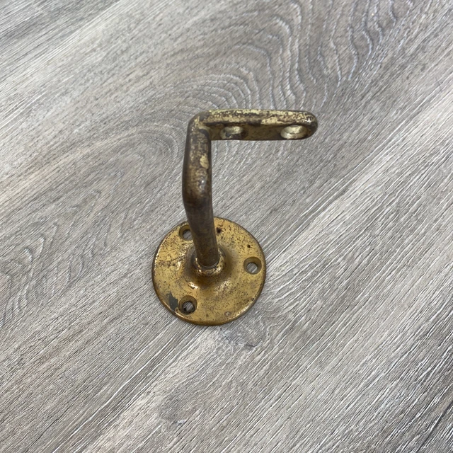 Antique VINTAGE Sturdy Metal GOOSE NECK CURTAIN ROD HOLDER SUPPORT
