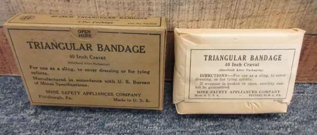 Vintage - Mine Safety Appliances Co. 40'' Cravat Triangular Bandage - Pittsburgh