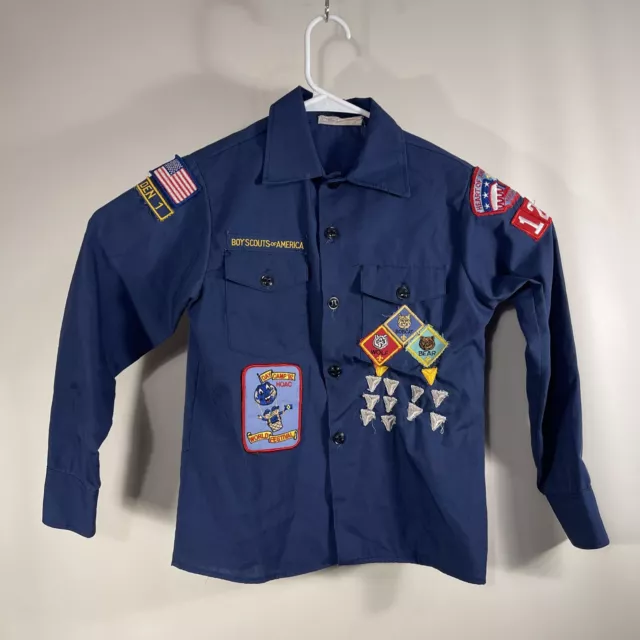 Cub Scouts BSA Blue Uniform Long Sleeve Shirt Youth Medium 10-12