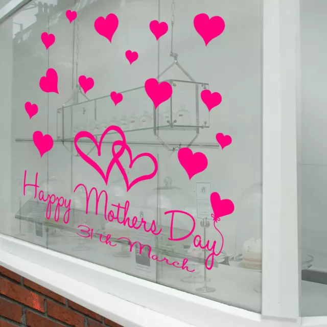 Happy Mothers Day Wall & Window Stickers Mother Decals Shop Window Display A339 2