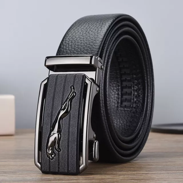 100% Mens Genuine Full Grain Leather Belt Casual Pin Buckle Black