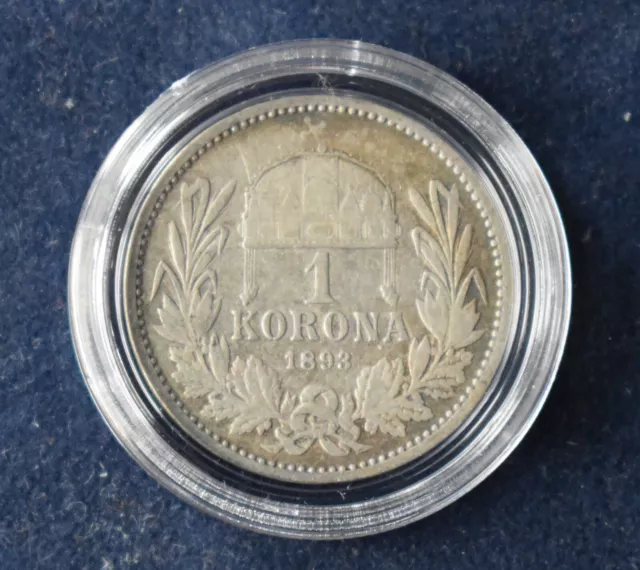 1 Korona (1 Krone) „Franz Joseph I“, Österreich-Ungarn ( Hungary), 1893, Silber