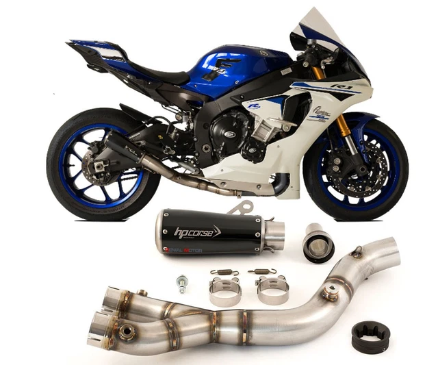 EXHAUST MUFFLER HPCORSE Gp07 Steel Black Yamaha R1 2015 > 2017 $968.10 ...