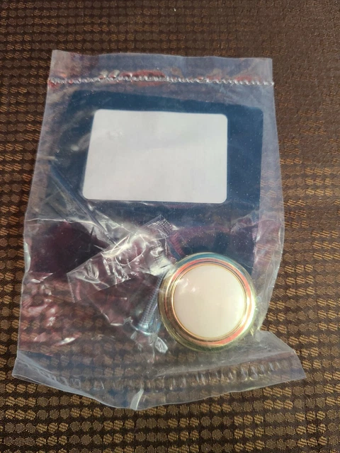 1-Amerock Everyday Heritage White & Polished Brass 1-1/4 In. Cabinet Knob