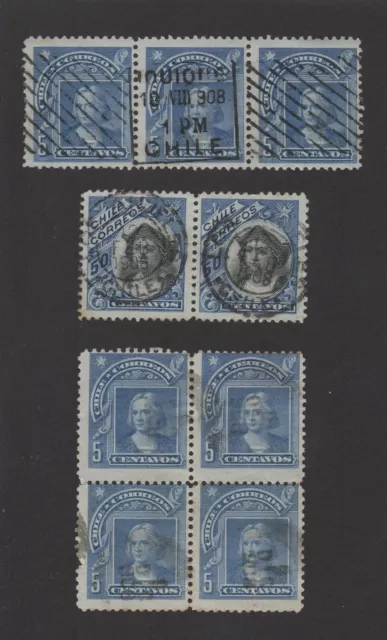Chile Postage Stamp Lot Of 9, Used F/Vf,  Unchecked, As Found