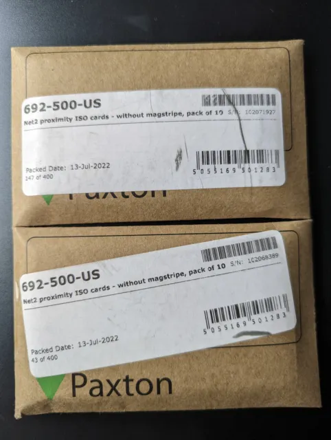 Paxton Access Net2 Proximity ISO Cards 692-500-US 20-Pack Without Magstripe