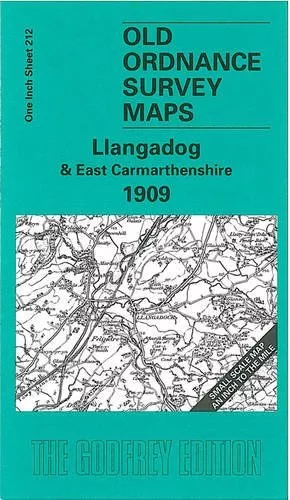 Old Ordnance Survey Map Llangadog & East Carmarthenshire 1909 New