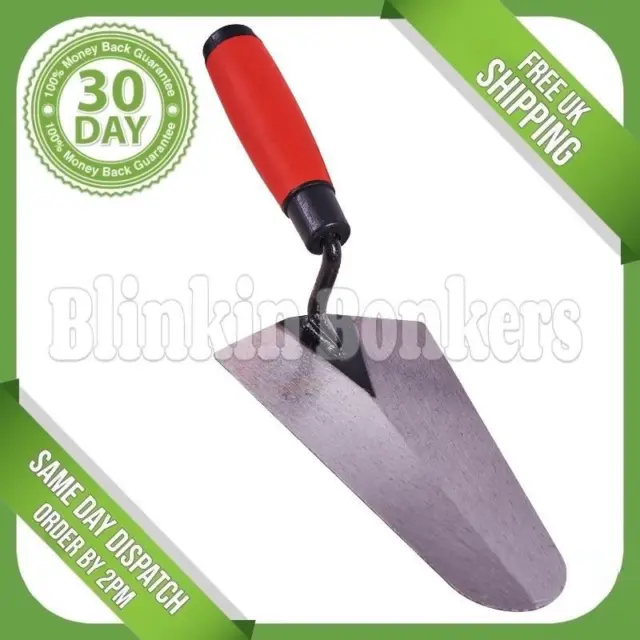 7" Gauging Trowel Rounded Cement Bricklaying Soft Grip Tool Mortar Brick Laying
