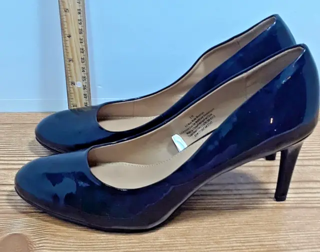 Merona Heels Womens Size 10 Black Patent Leather Pumps Shoes