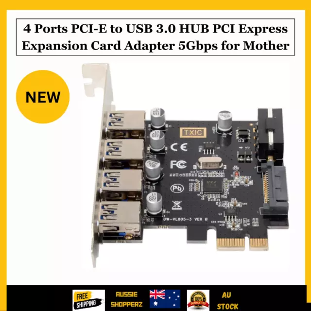 4 Ports PCI-E to USB 3.0 HUB PCI Express Expansion Card Adapter 5Gbps for Mother